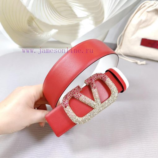 4.0cm Valentino new belt, double-sided top layer cowhide material, length 75.80.85.90.95.100 upc9iugt - Image 4