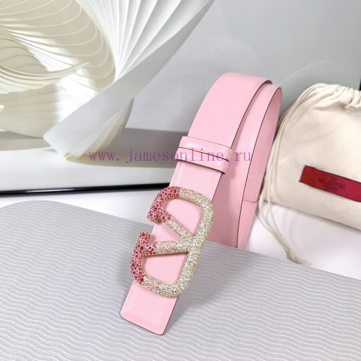 4.0cm Valentino new belt, double-sided top layer cowhide material, length 75.80.85.90.95.100 six84jwz - Image 3