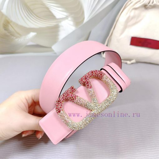 4.0cm Valentino new belt, double-sided top layer cowhide material, length 75.80.85.90.95.100 six84jwz - Image 4
