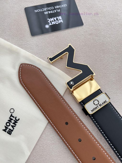 Montblanc Montblanc ️ Belt and beltHanging buckle, new original classic boutique leather let rvtm24sd - Image 10
