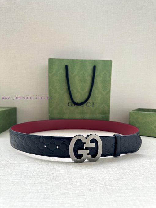 Width 4.0cm Gucci interlocking double G steel buckle, derived from modern style collection d 9j27ezoe