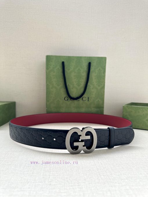 Width 4.0cm Gucci interlocking double G steel buckle, derived from modern style collection d 9j27ezoe - Image 2
