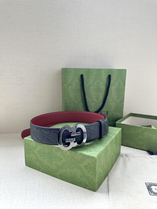 Width 4.0cm Gucci interlocking double G steel buckle, derived from modern style collection d g1bqy8zb - Image 10