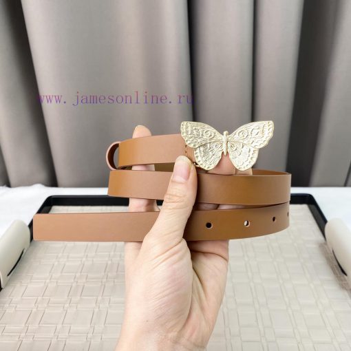 Dior 24 Early Spring New C D Buckle Brass 🦋 Cowhide belt classic forever 2.0cm m3msdas0 - Image 5