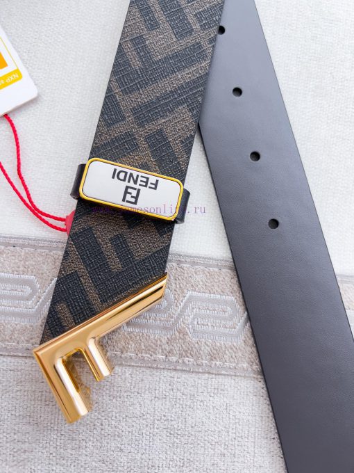 Fendi FENDI ️ Belt and beltBuckle, original classic pure copper boutique letter buckle, phot maxl6keg - Image 7