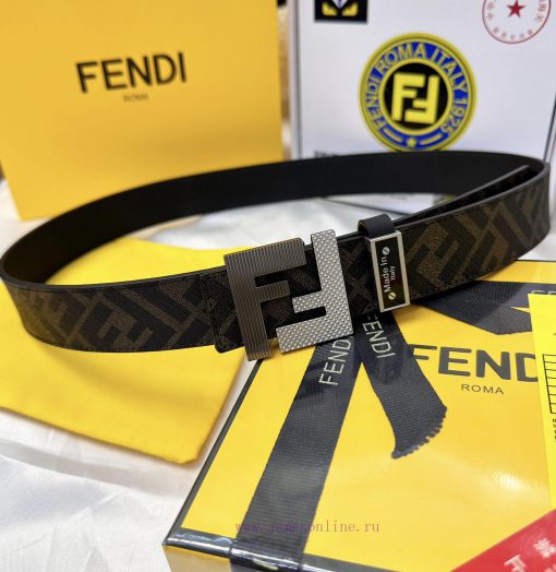 Belt FENDI Fendi ReproductionThe waistband is made of 100% top layer cowhide, ensuring a dou hbf6n3lp - Image 6
