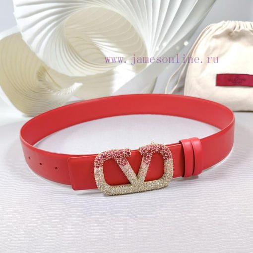 4.0cm Valentino new belt, double-sided top layer cowhide material, length 75.80.85.90.95.100 r84miy1b - Image 2