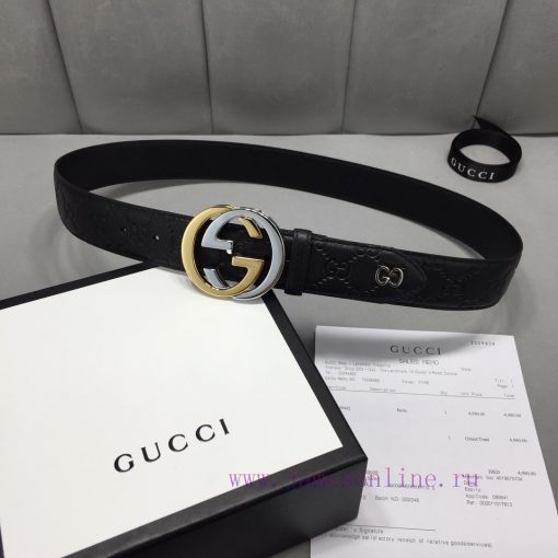 G U C C I spot shot, original mold, exquisite copper buckle, double-sided cowhide with body, 31gul6nv - Image 2