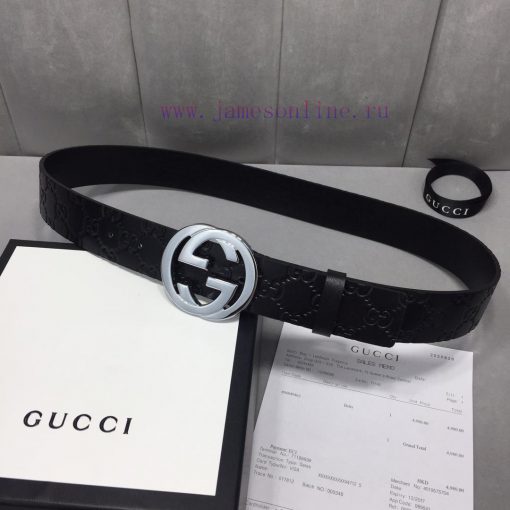 G U C C I original leather embossed lining with calf leather sole, double G premium buckle w e9sia1lw