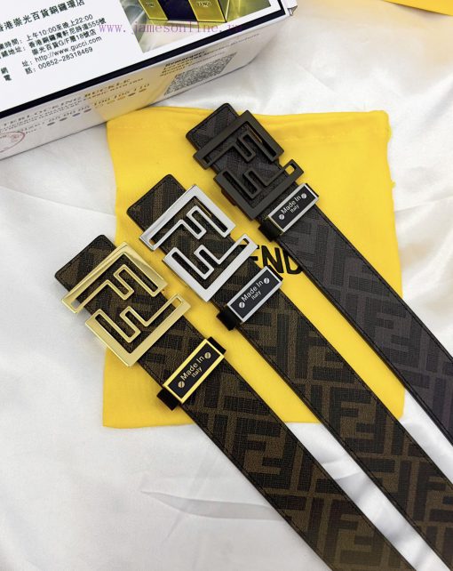 Belt FENDI Fendi ReproductionThe waistband is made of 100% cowhide, ensuring a double-layer 6zokderm - Image 2