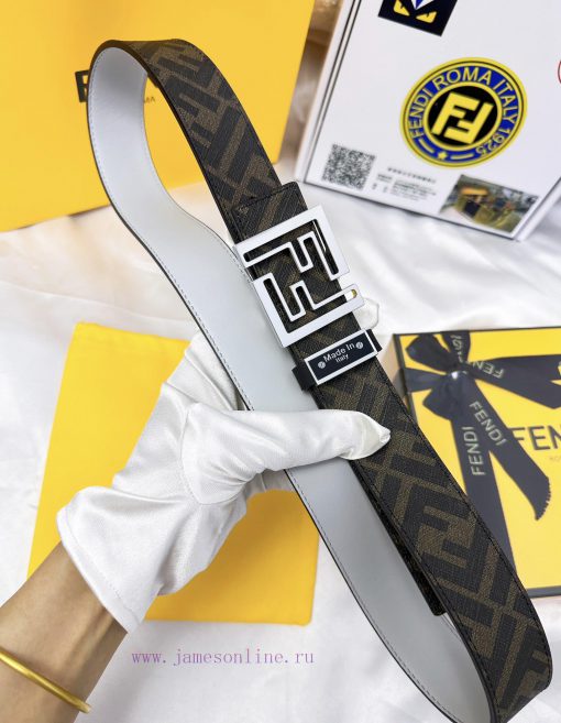 Belt FENDI Fendi ReproductionThe waistband is made of 100% cowhide, ensuring a double-layer 6zokderm - Image 5