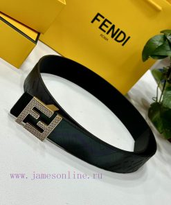 FENDL 40MM wide double-sided original calf leather with a single ruthenium palladium plated yb0mhjww