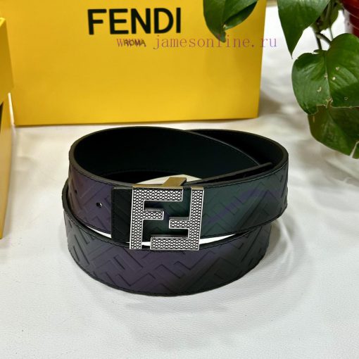 FENDL 40MM wide double-sided original calf leather with a single ruthenium palladium plated 65ti8qmx - Image 3