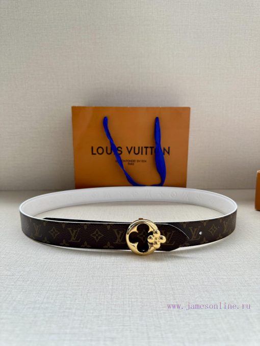 3.0-wide LV Flowergram Round double-sided belt interprets Louis Vuitton's classic elements f xf8zk650 - Image 2