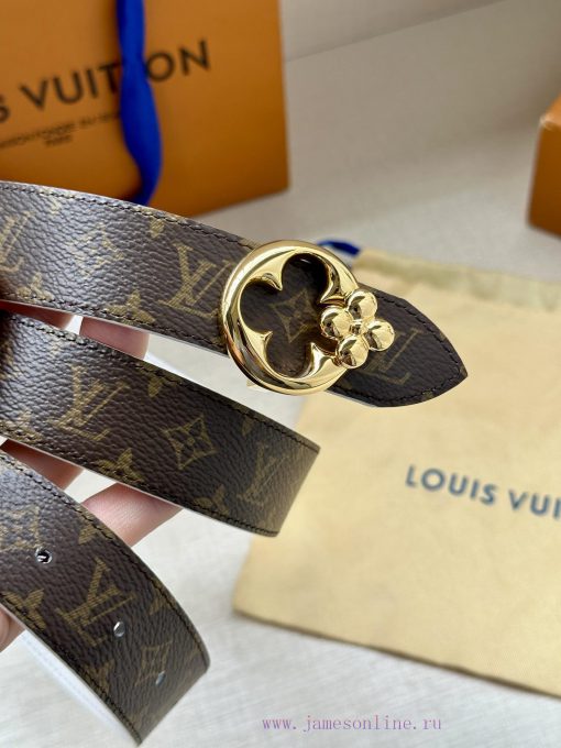 3.0-wide LV Flowergram Round double-sided belt interprets Louis Vuitton's classic elements f xf8zk650 - Image 4