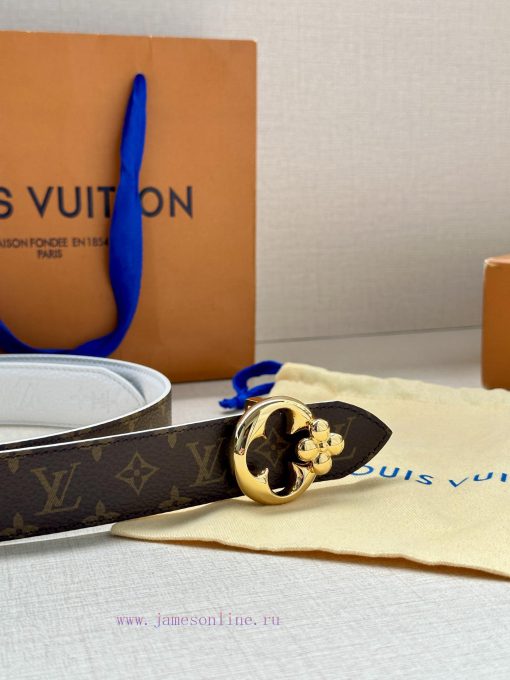 3.0-wide LV Flowergram Round double-sided belt interprets Louis Vuitton's classic elements f xf8zk650 - Image 5