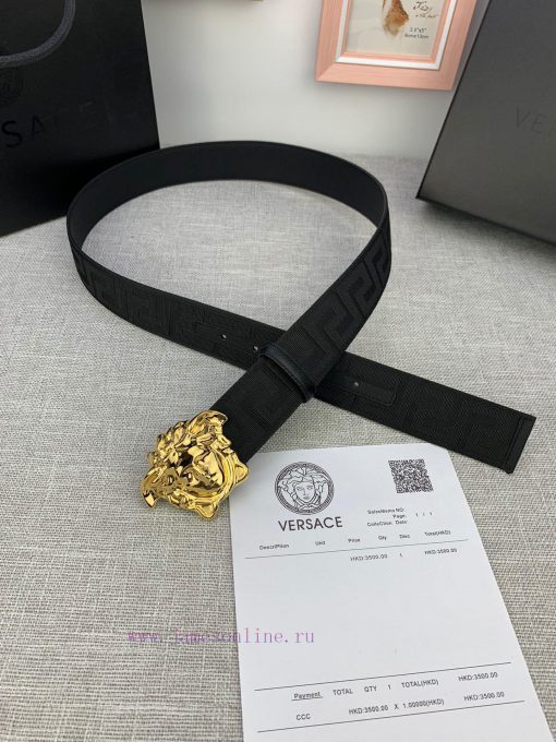 P Width 4.0cm Versace This canvas patterned leather waistband is adorned with the iconic Ver pdtfzn1q - Image 6