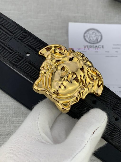 P Width 4.0cm Versace This canvas patterned leather waistband is adorned with the iconic Ver pdtfzn1q - Image 7