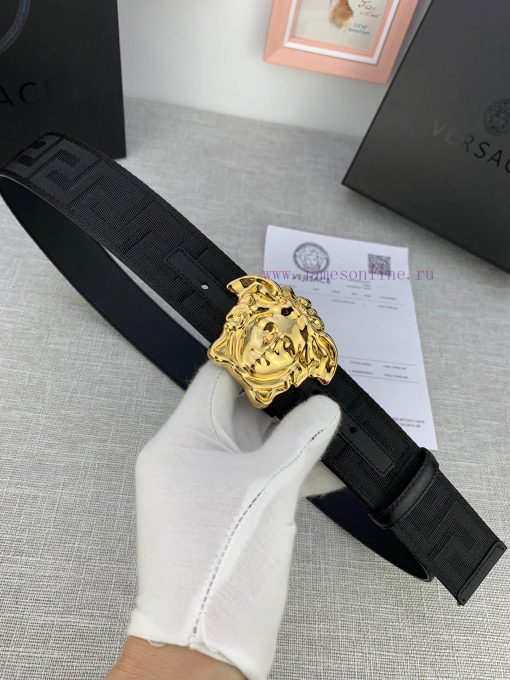 P Width 4.0cm Versace This canvas patterned leather waistband is adorned with the iconic Ver pdtfzn1q - Image 8