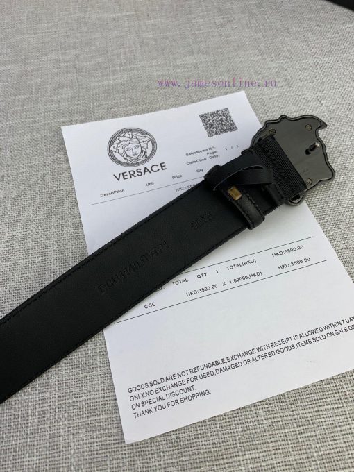 P Width 4.0cm Versace This canvas patterned leather waistband is adorned with the iconic Ver 1yfbozq7 - Image 6