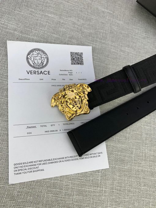 P Width 4.0cm Versace This canvas patterned leather waistband is adorned with the iconic Ver pdtfzn1q - Image 10