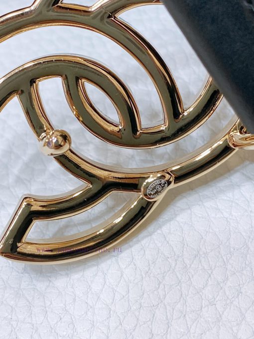 Chanel 24c resin black and white rhinestone gold metal logo buckle brass metal imported tire ermxxfnq - Image 7