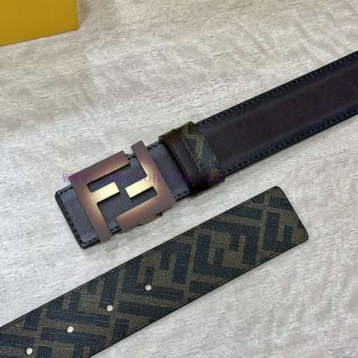 FENDI FendiFull set of the same width 4.0CM double ring front and back waist belt FF nail bu ekmdqu90 - Image 4