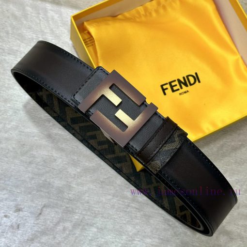 FENDI FendiFull set of the same width 4.0CM double ring front and back waist belt FF nail bu ekmdqu90 - Image 5