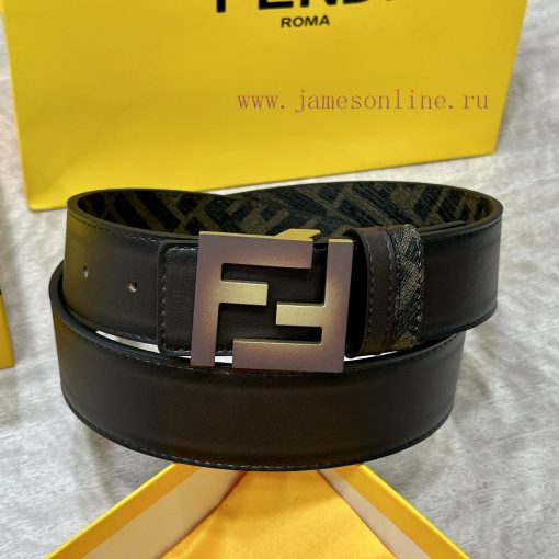 FENDI FendiFull set of the same width 4.0CM double ring front and back waist belt FF nail bu ekmdqu90 - Image 6