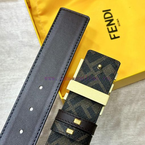FENDI FendiFull set of the same width 4.0CM double ring front and back waist belt FF nail bu ekmdqu90 - Image 9