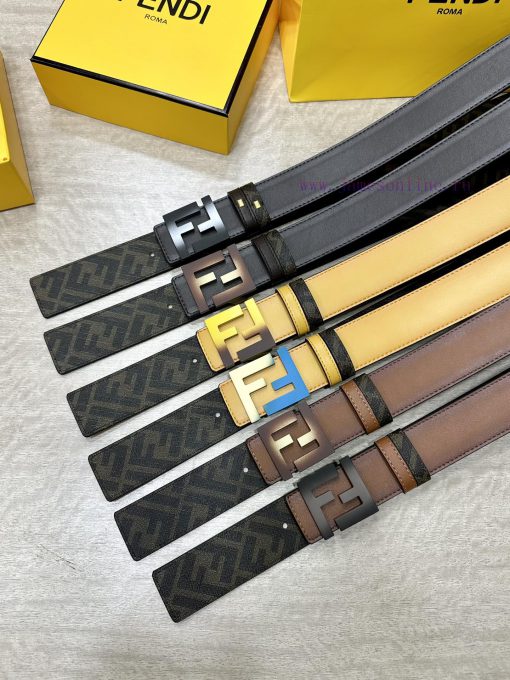 FENDI FendiFull set of the same width 4.0CM double ring front and back waist belt FF nail bu ekmdqu90 - Image 10