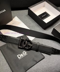 DG Dolce&Gabbana, Width 4.0cm Dolce&Gabbana New Men's Ribbon Printed Belt, Paired with Logo qoekbm3f