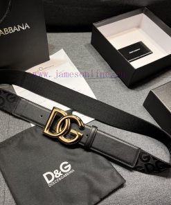 DG Dolce&Gabbana, Width 4.0cm Dolce&Gabbana New Men's Ribbon Printed Belt, Paired with Logo y23eawda