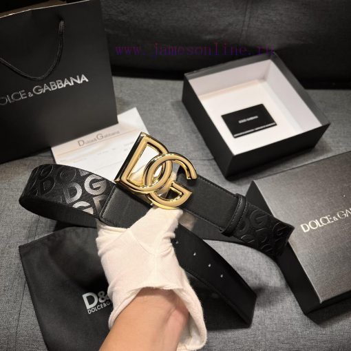 DG Dolce&Gabbana, Width 4.0cm Dolce&Gabbana New Men's Ribbon Printed Belt, Paired with Logo y23eawda - Image 3