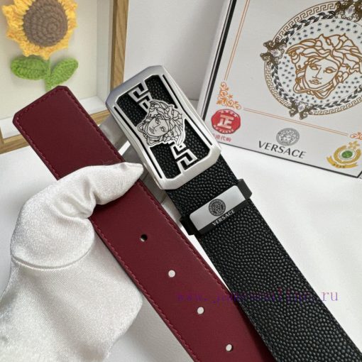 Versace. VersaceMaterial: Leather Belt with 100% Head Layer. The leather belt is guaranteed 9dmpfife - Image 9
