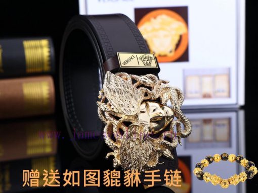 Belt Versace Ver…Belt made of 100% head layer cowhide, double-sided lychee pattern, ensuring xqspf3gy - Image 7