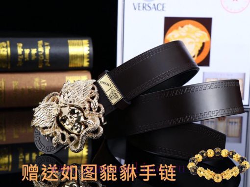 Belt Versace Ver…Belt made of 100% head layer cowhide, double-sided lychee pattern, ensuring xqspf3gy - Image 8