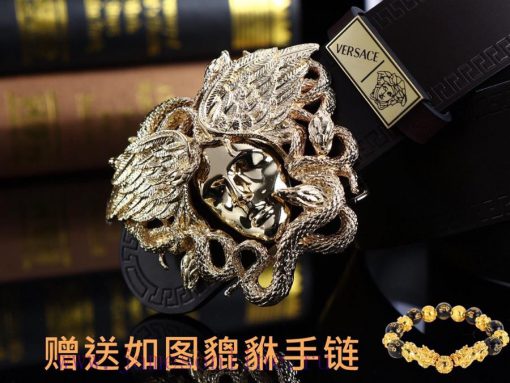 Belt Versace Ver…Belt made of 100% head layer cowhide, double-sided lychee pattern, ensuring xqspf3gy - Image 9