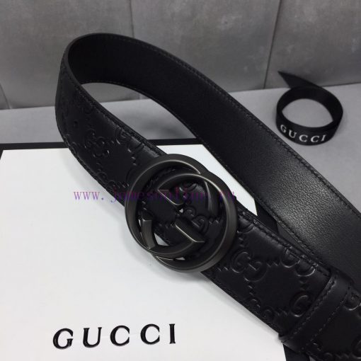 GUCCI Classic Full Leather Embossed, Original Imported Leather Bottom, Premium Double G Stee jf5ptdf2 - Image 3