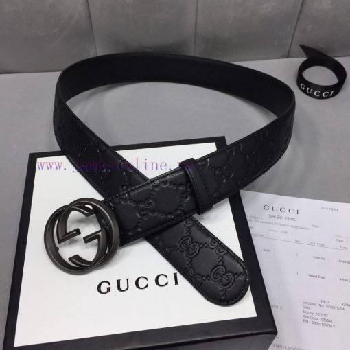 GUCCI Classic Full Leather Embossed, Original Imported Leather Bottom, Premium Double G Stee jf5ptdf2 - Image 6