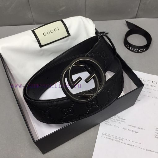 GUCCI Classic Full Leather Embossed, Original Imported Leather Bottom, Premium Double G Stee jf5ptdf2 - Image 7