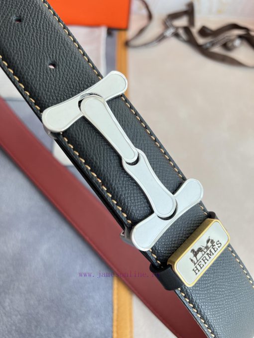 Hermes Hermes waist beltHanging buckle, classic pure steel material buckle head, double-side 976kbyxk - Image 4