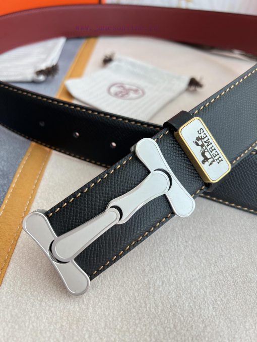 Hermes Hermes waist beltHanging buckle, classic pure steel material buckle head, double-side 976kbyxk - Image 8
