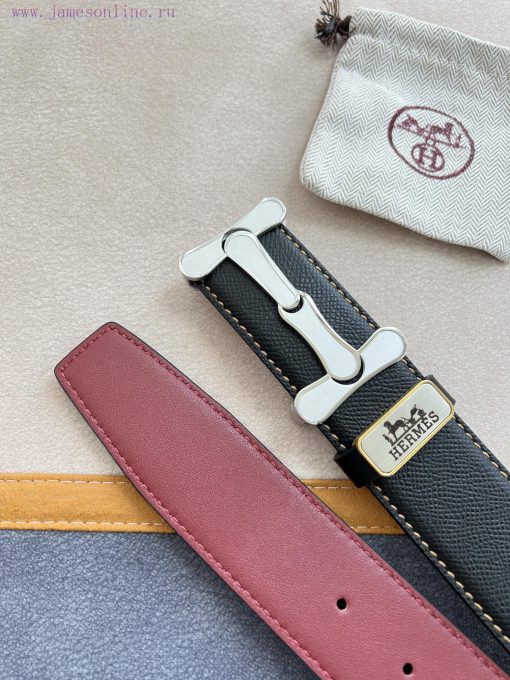 Hermes Hermes waist beltHanging buckle, classic pure steel material buckle head, double-side 976kbyxk - Image 10