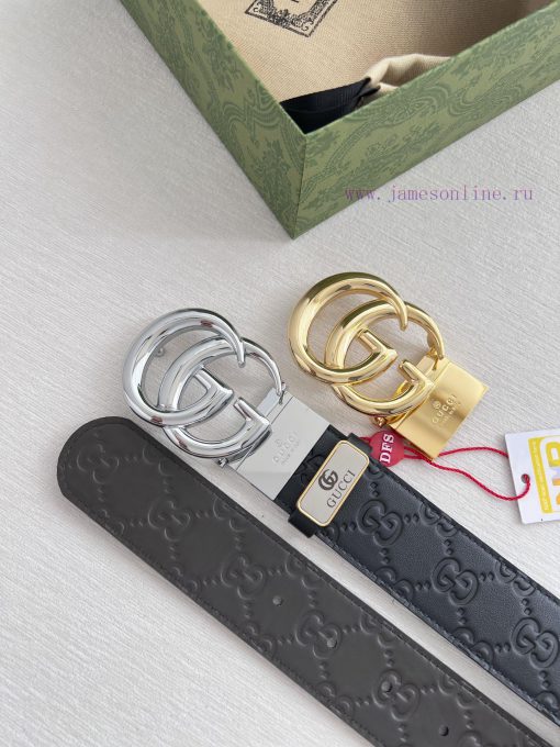 Gucci Gucci Belt ️ BeltHanging buckle, pure copper material buckle head, top layer cowhide, yl9x1use - Image 10