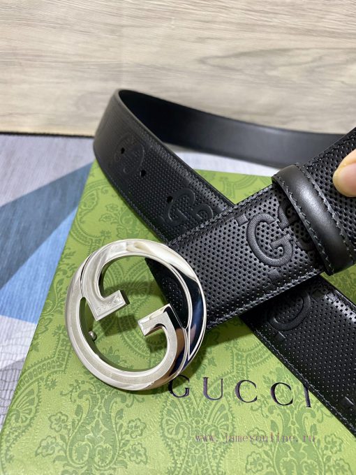 The Gucci 40mm belt features imported needle pattern embossed large flowers and a factory cu e0tnydu2 - Image 3