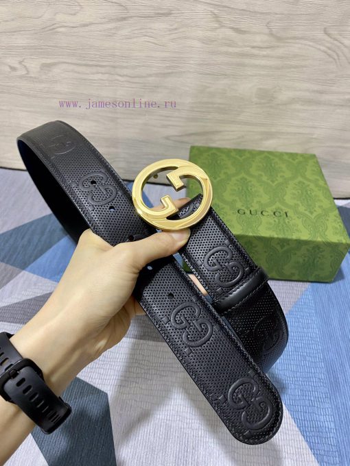 The Gucci 40mm belt features imported needle pattern embossed large flowers and a factory cu hgcmzlme - Image 3