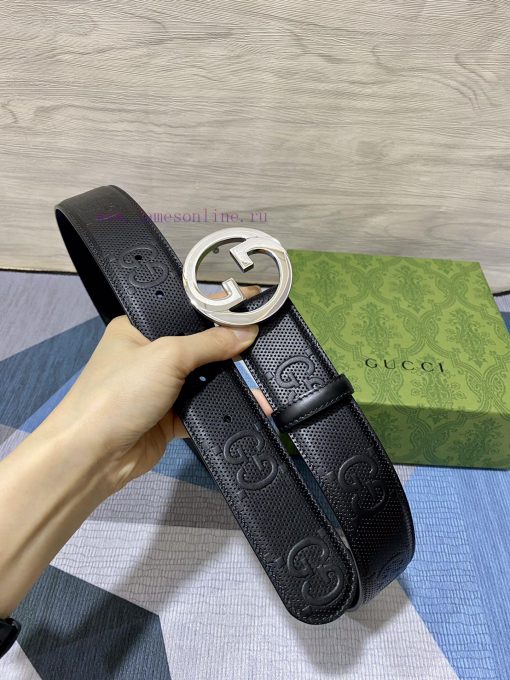 The Gucci 40mm belt features imported needle pattern embossed large flowers and a factory cu e0tnydu2 - Image 4