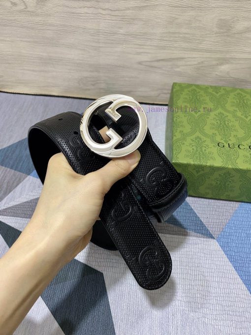 The Gucci 40mm belt features imported needle pattern embossed large flowers and a factory cu e0tnydu2 - Image 5
