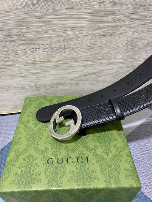 The Gucci 40mm belt features imported needle pattern embossed large flowers and a factory cu e0tnydu2 - Image 6